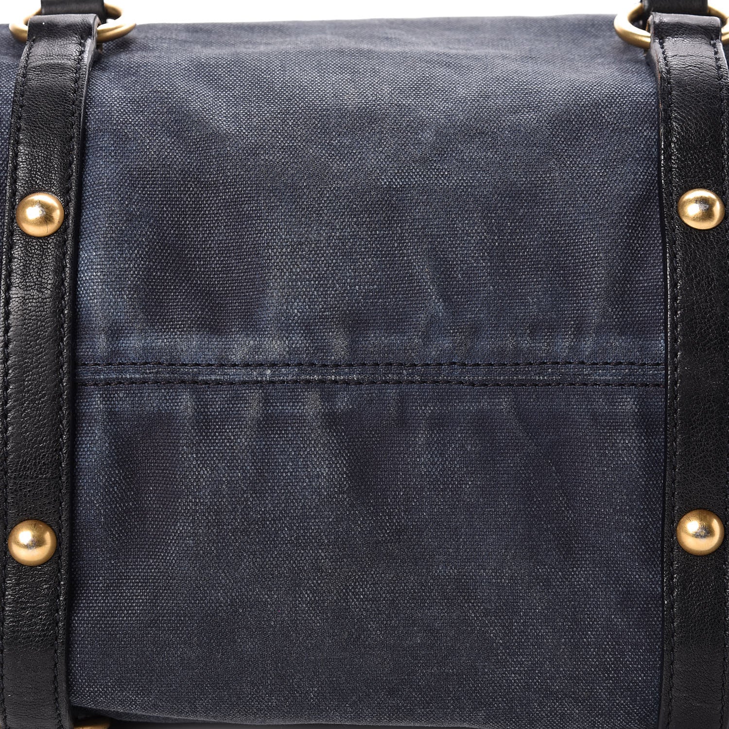 Miu Miu Washed Canvas Canapa Shopping Pattina Tote Bleuette 19 of 22