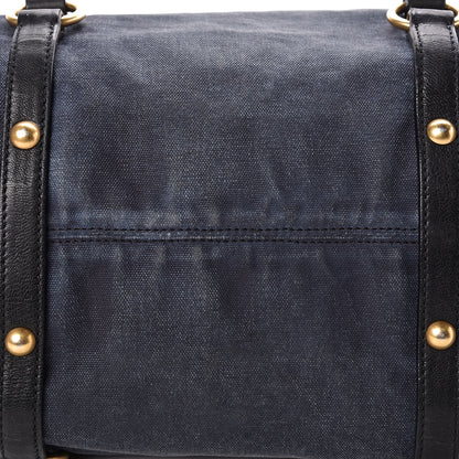 Miu Miu Washed Canvas Canapa Shopping Pattina Tote Bleuette 19 of 22