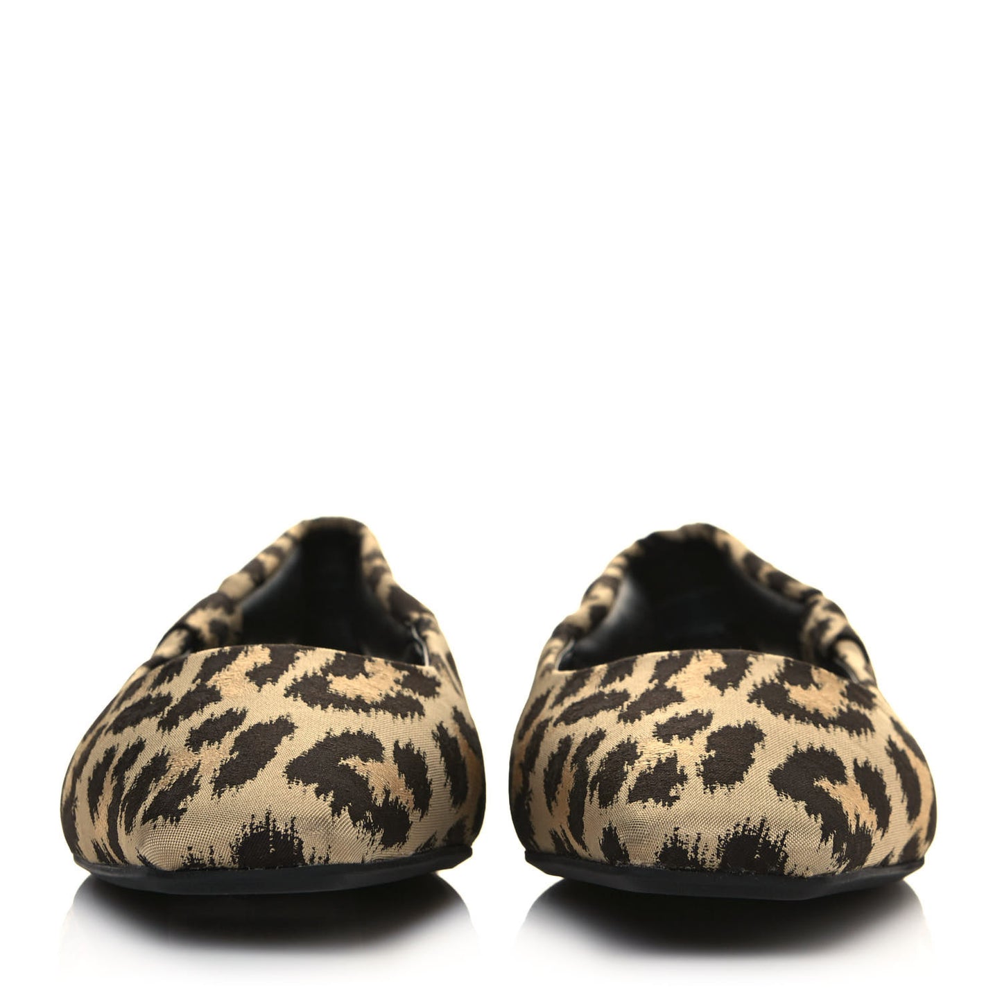Nylon Leopard Print Mizza Slingback Flat 37 Beige Multicolor