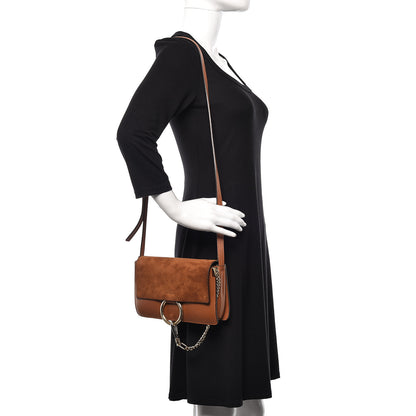 Chloe Suede Calfskin Small Faye Shoulder Bag Tobacco 2 of 9