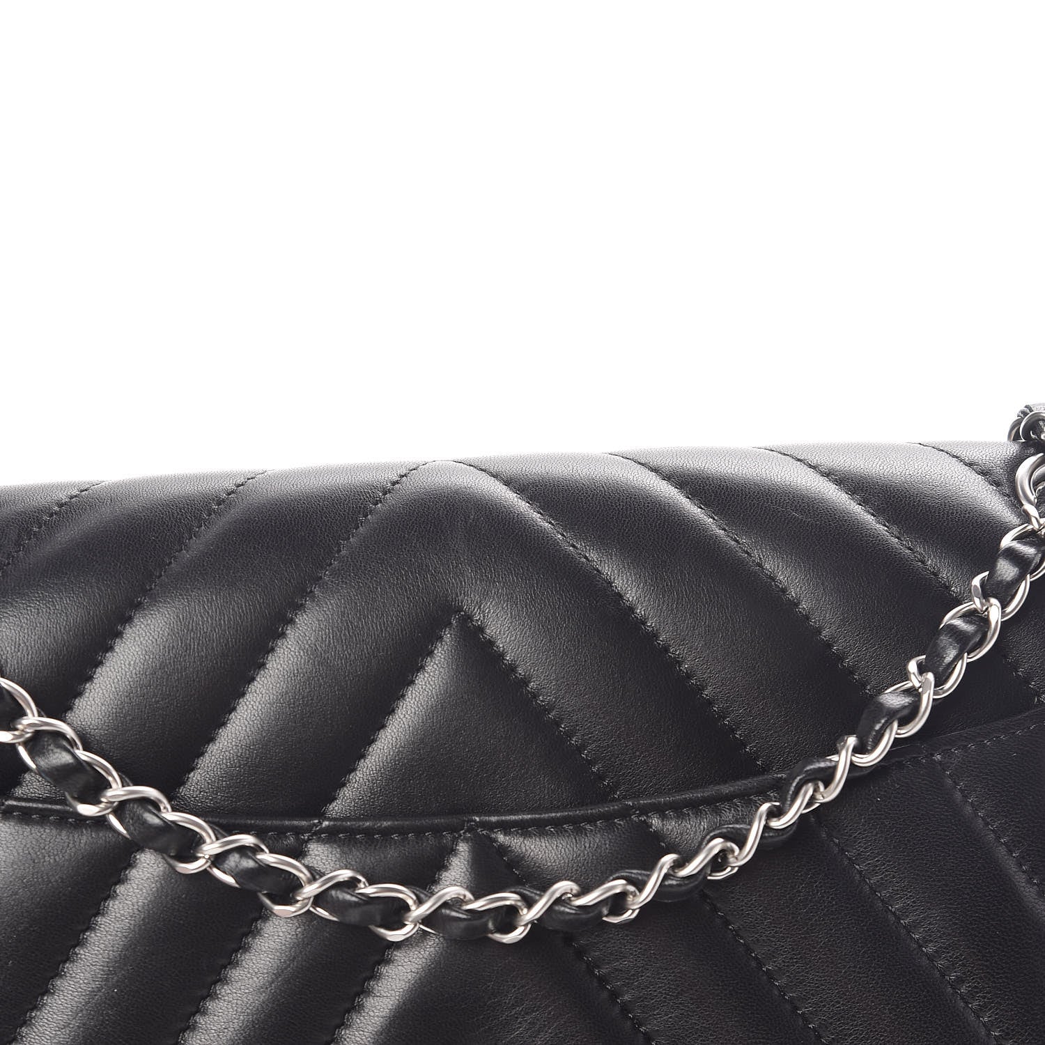 Chanel Lambskin Chevron Jumbo Leo Lion Flap Black 18 of 19