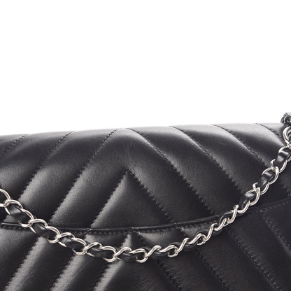 Chanel Lambskin Chevron Jumbo Leo Lion Flap Black 18 of 19