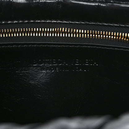 Bottega Veneta Calfskin Foulard Intreccio Kalimero Città Shoulder Bag Black 6 of 9