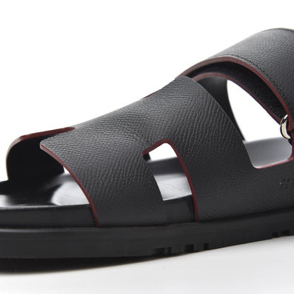 Hermes Epsom Mens Chypre Sandals 43 Black 10 of 15