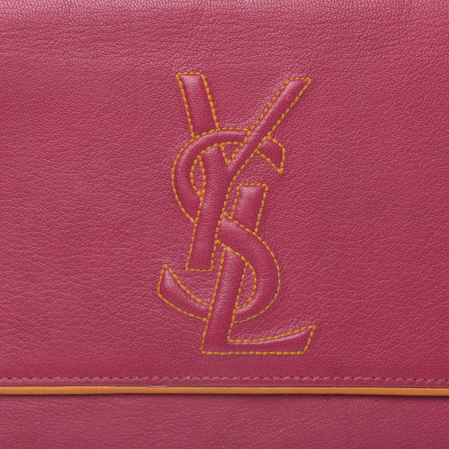 Saint Laurent Goatskin Colorblock Belle De Jour Clutch Fuchsia 6 of 15
