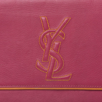 Saint Laurent Goatskin Colorblock Belle De Jour Clutch Fuchsia 6 of 15