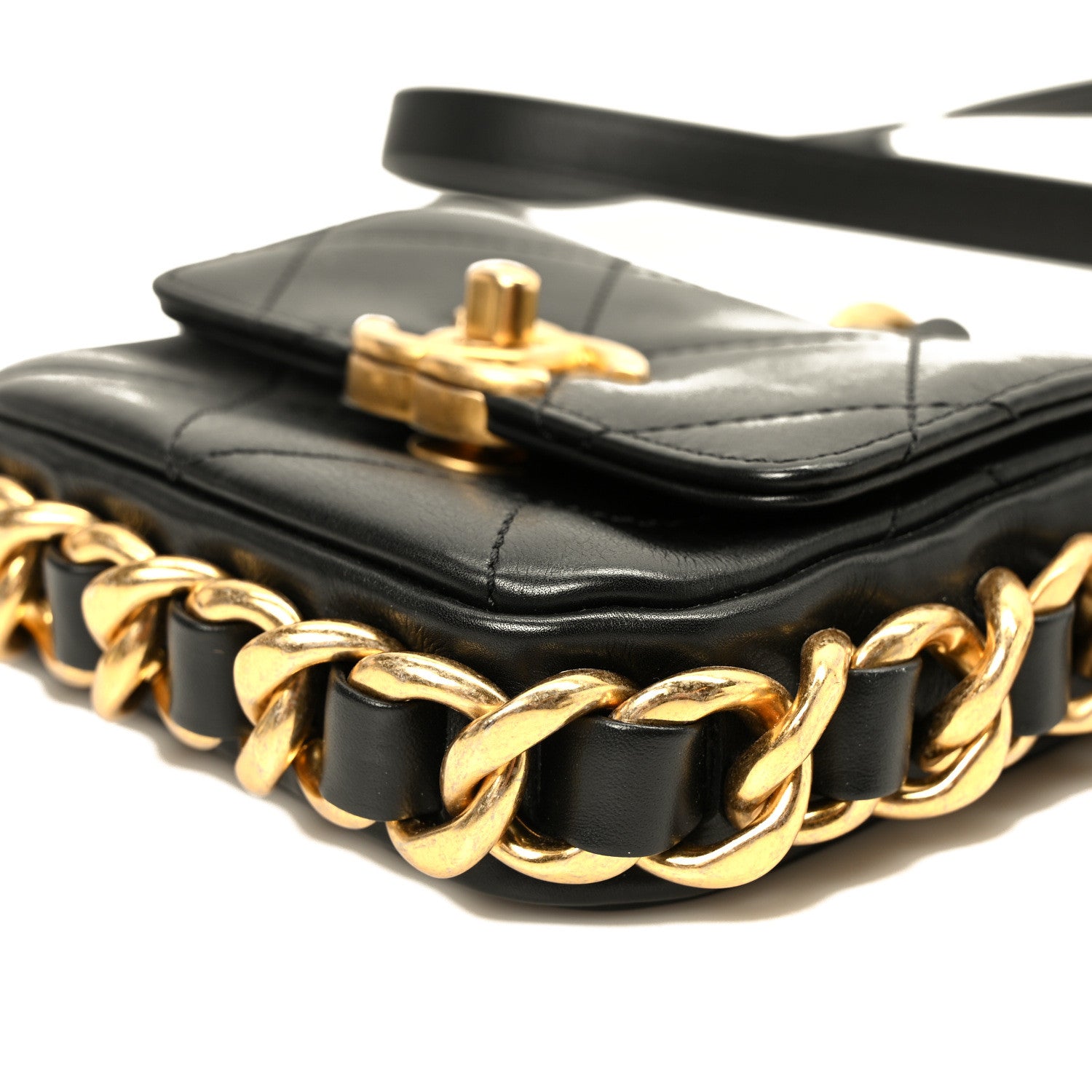 Chanel Calfskin Quilted Mini Framing Chain Bag Black 10 of 10