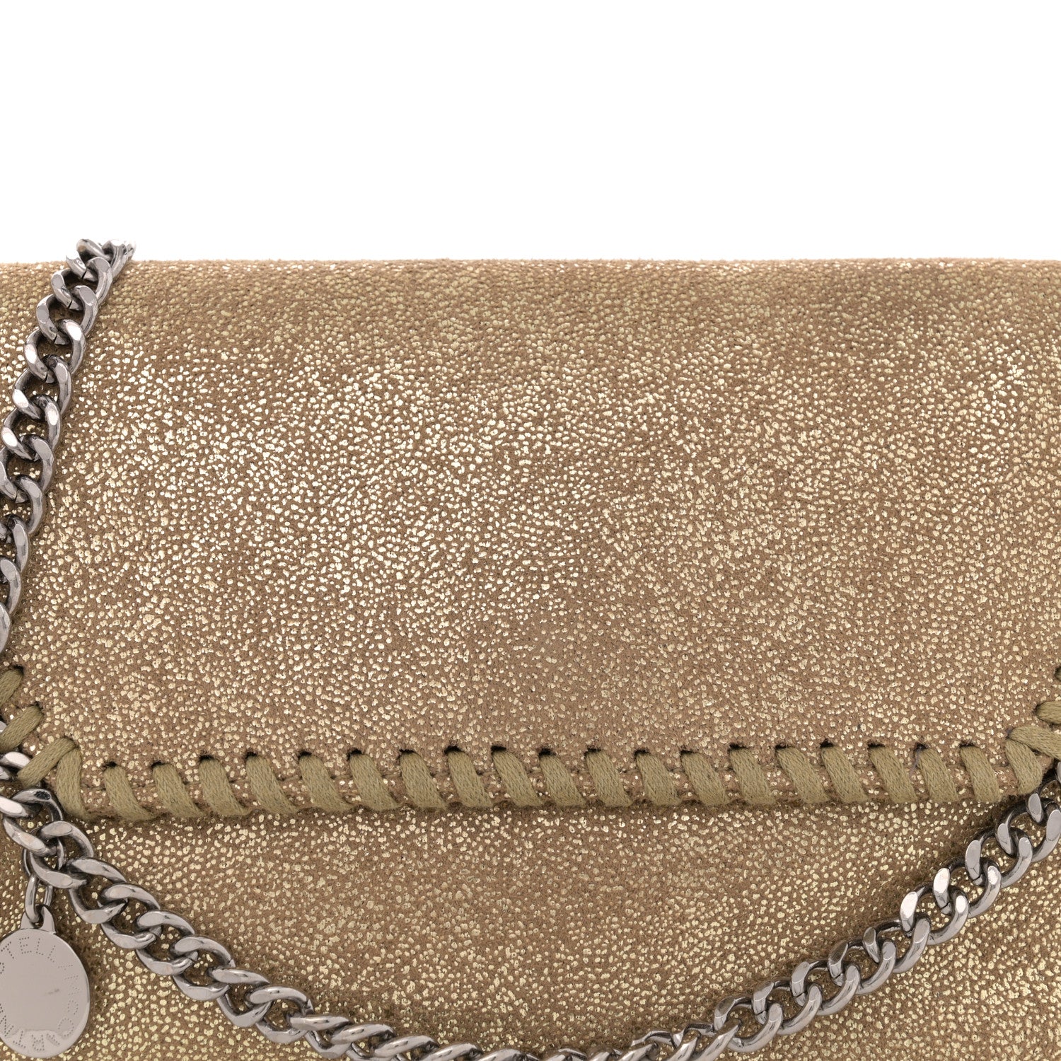 Stella McCartney Metallic Shaggy Deer Mini Falabella Crossbody Bag Gold 8 of 10