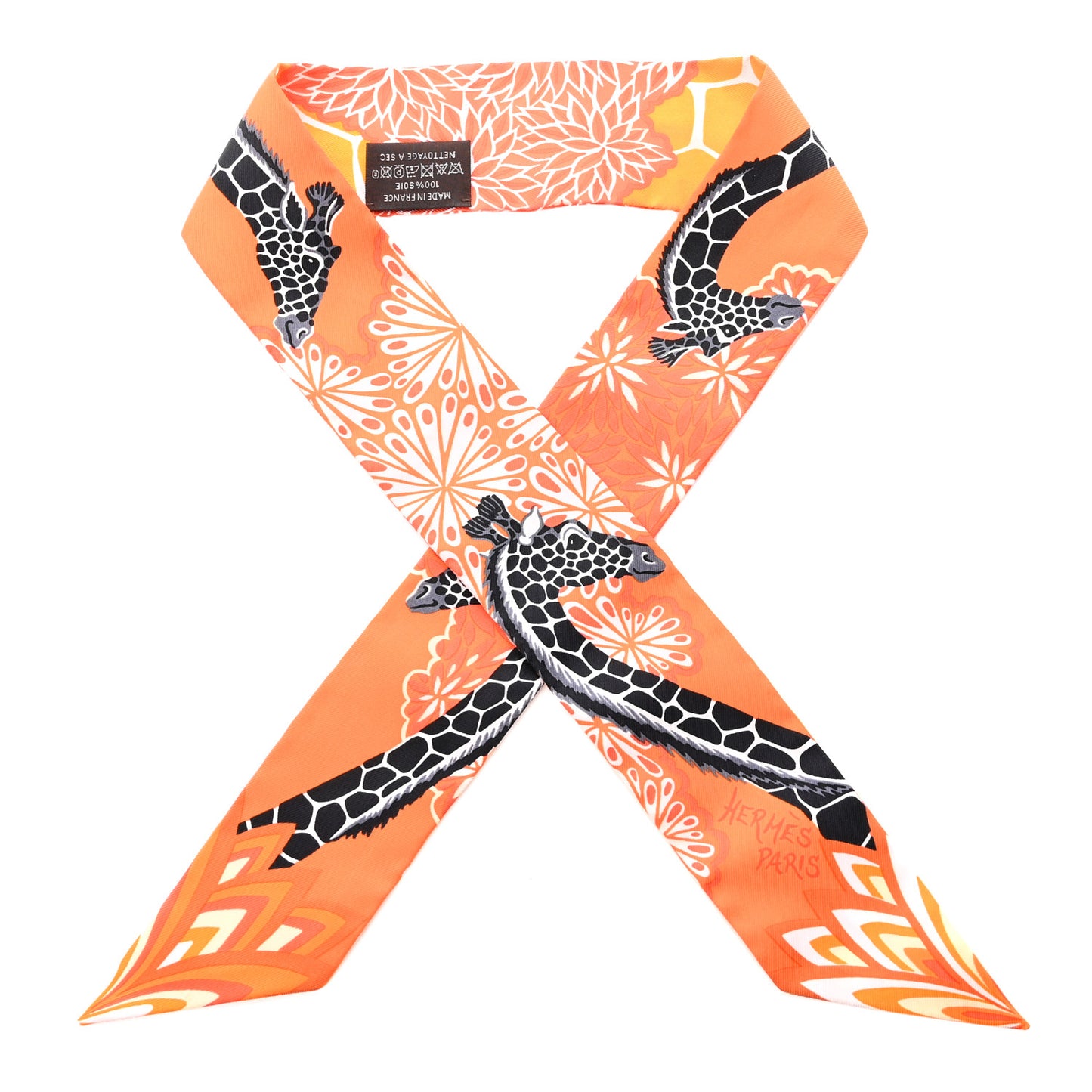 Silk The Three Graces Twilly Orange Mangue Anthracite