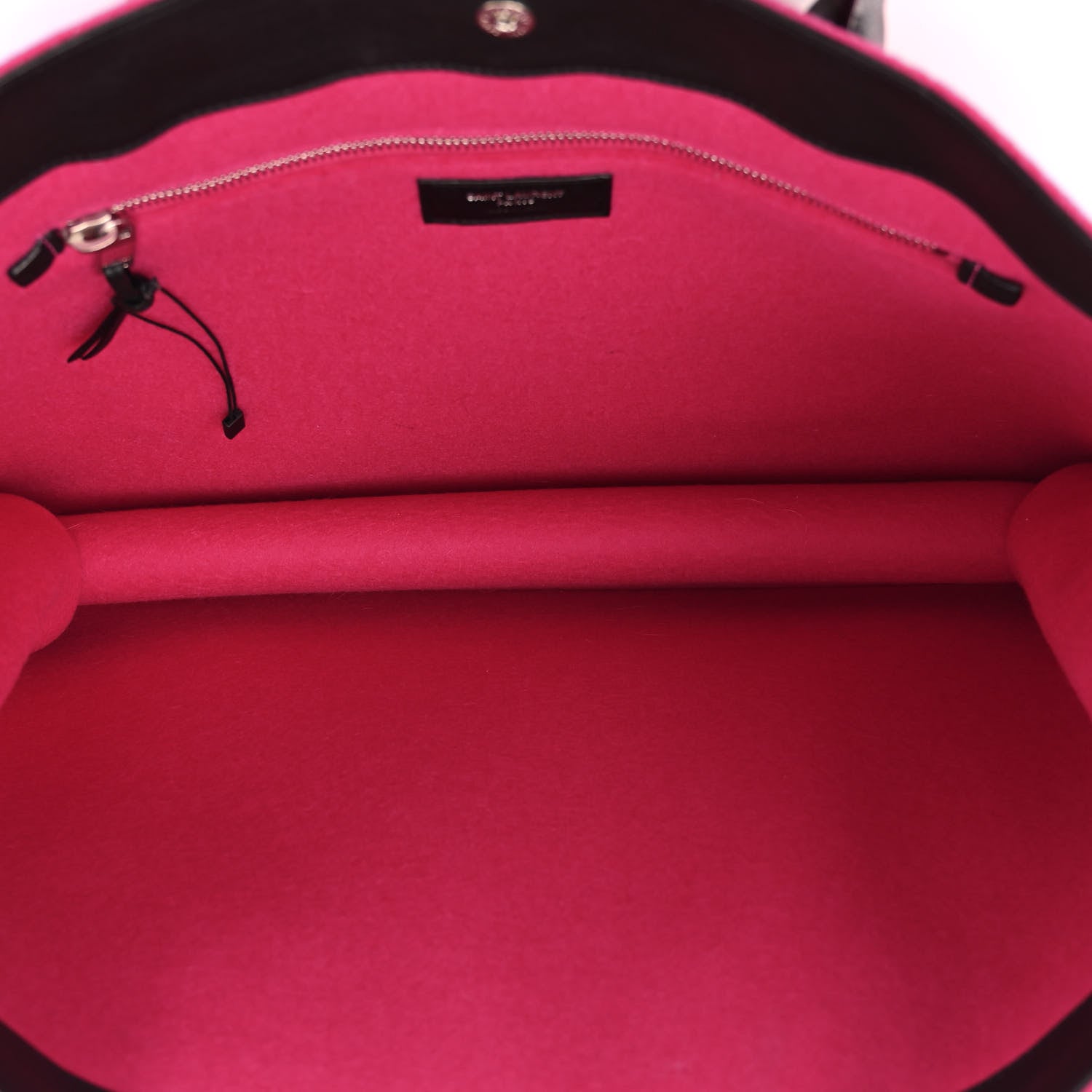 Saint Laurent Wool Rive Gauche Tote Fuchsia 5 of 9