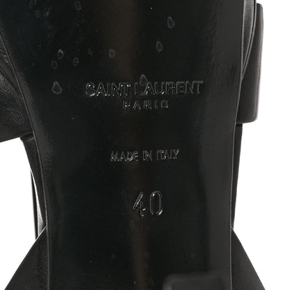 Saint Laurent Calfskin Tribute 75 Platform Sandals 40 Black 6 of 14