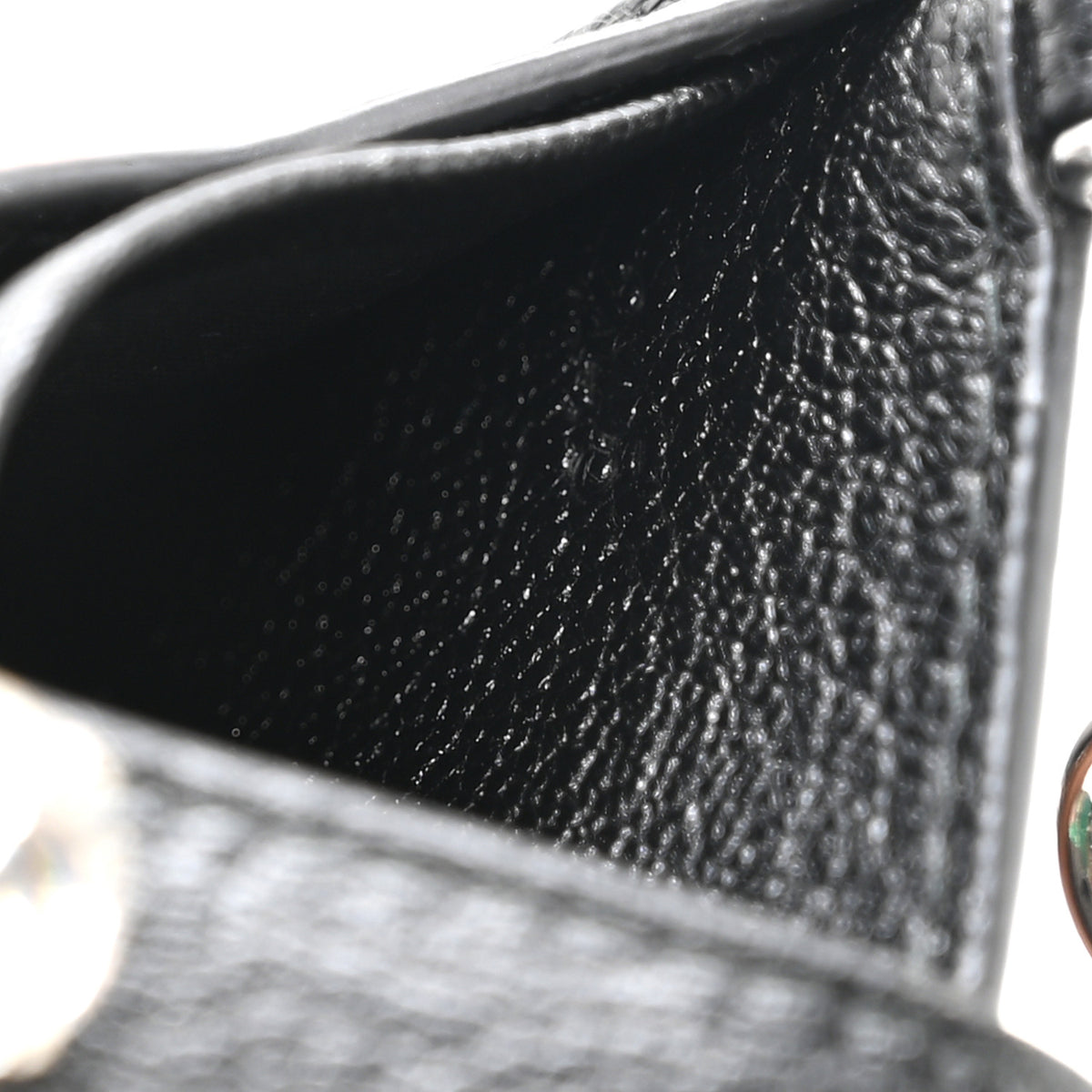 Goatskin Madras Crystal Card Holder Fringe Crossbody Black