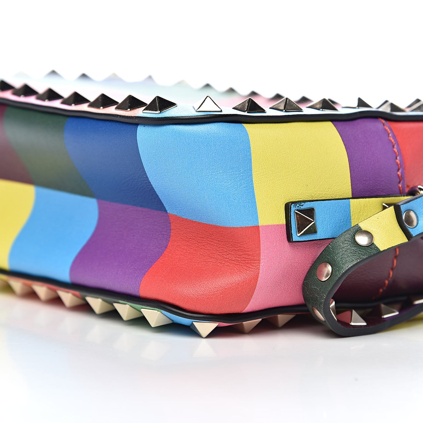 Vitello 1973 Rockstud Camera Crossbody Bag Multicolor