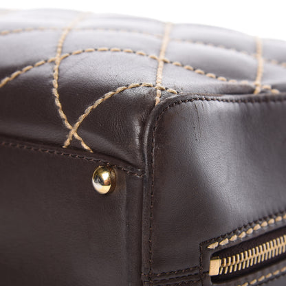 Chanel Calfskin Wild Stitch Top Handle Bag Brown 16 of 19