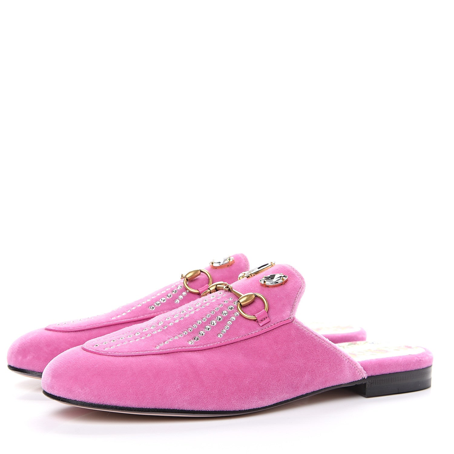 Gucci Velvet Marquise Crystals Womens Princetown Slippers 39 Malva Dark Malva 3 of 9
