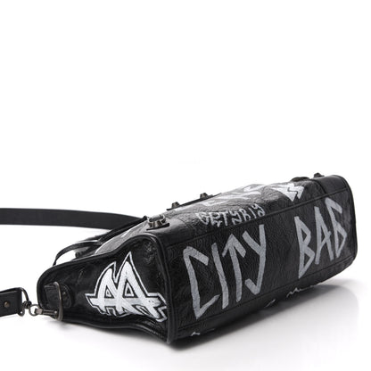 Balenciaga Agneau Classic Hardware Graffiti All Over S City Black 5 of 11