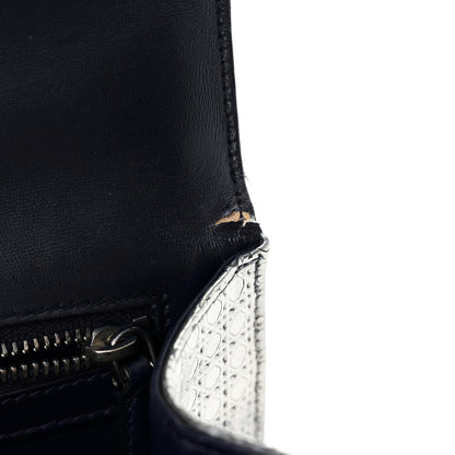 Christian Dior Metallic Patent Micro-Cannage Gradient Small Diorama Flap Bag Silver Blue 12 of 12