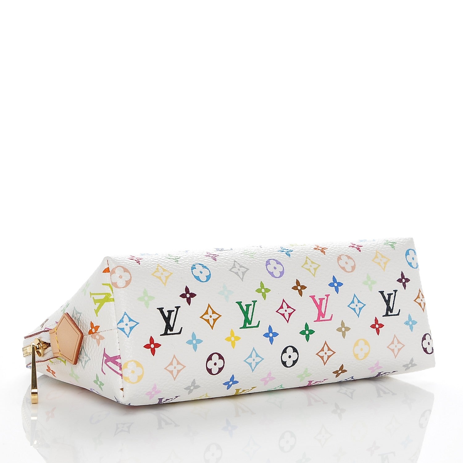 Louis Vuitton Monogram Multicolor Cosmetic Pouch White Litchi 4 of 6