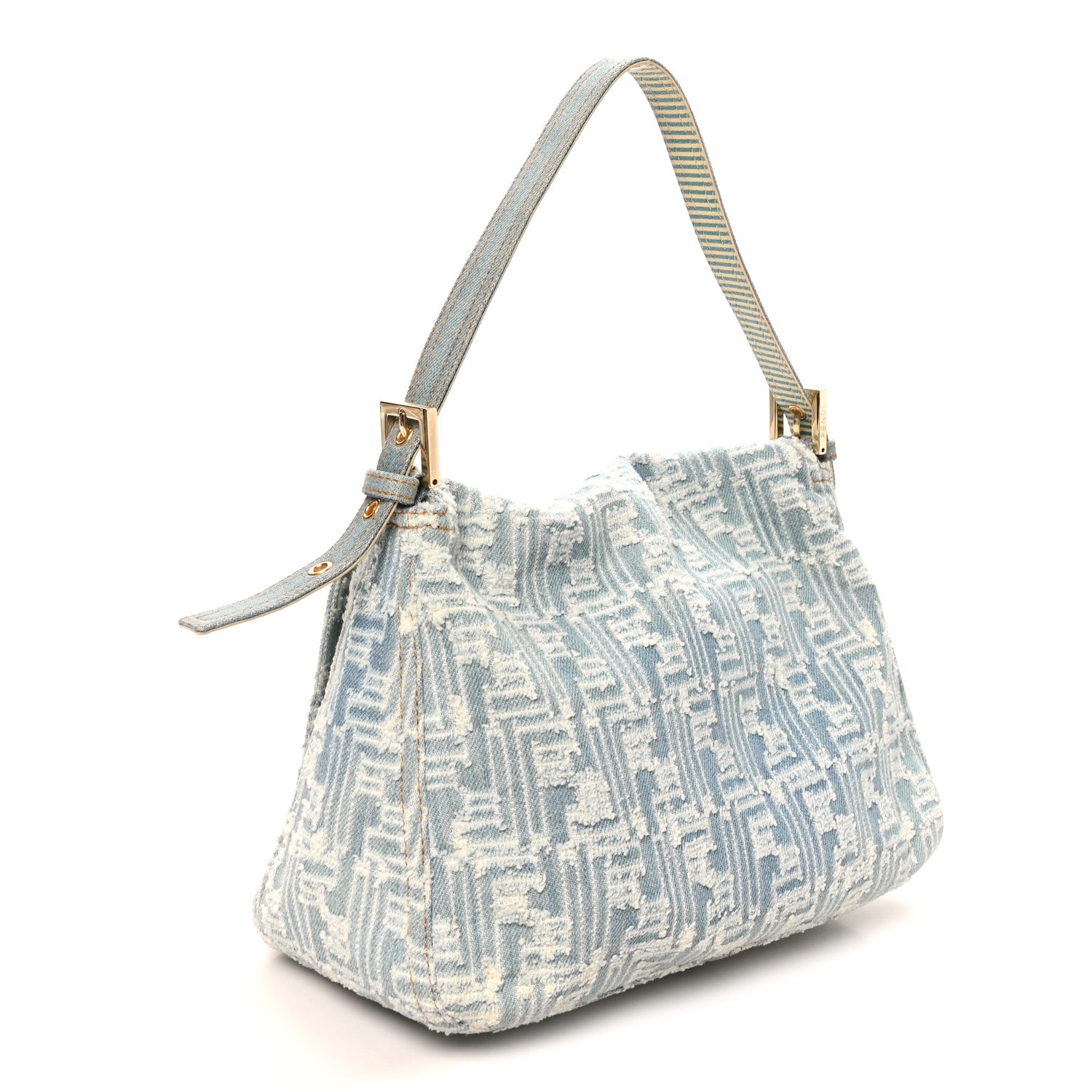 Fendi Denim Zucca Mama Baguette Blue 3 of 9