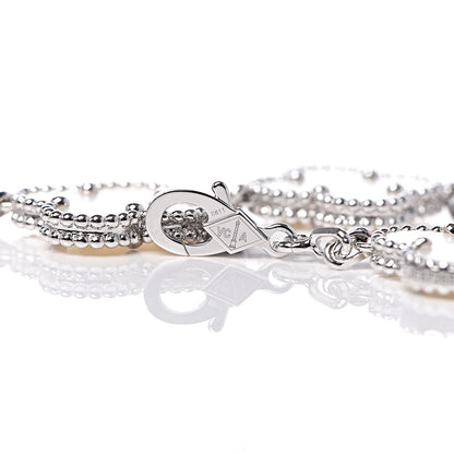 Van Cleef & Arpels 18K White Gold Mother of Pearl 5 Motifs Vintage Alhambra Bracelet 5 of 6