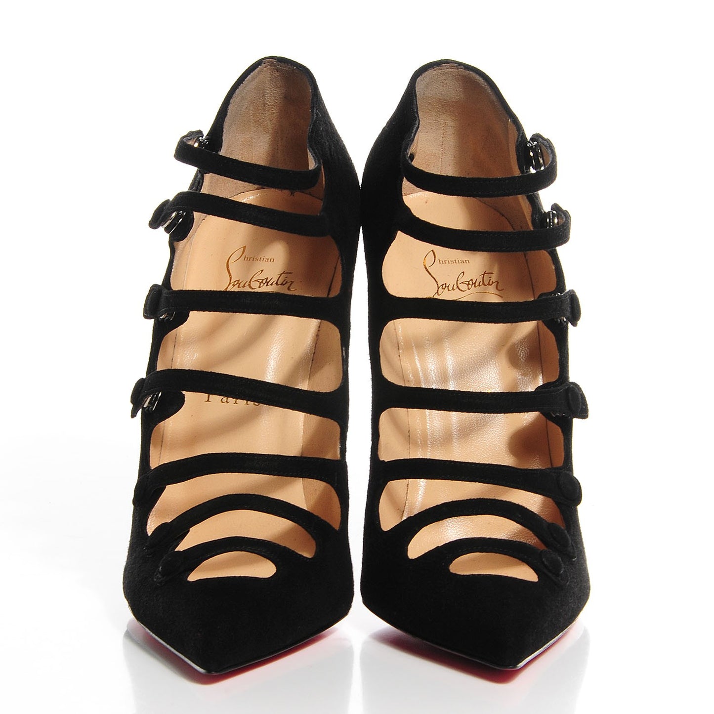 Suede Viennana 120 Strappy Booties 39.5 Black