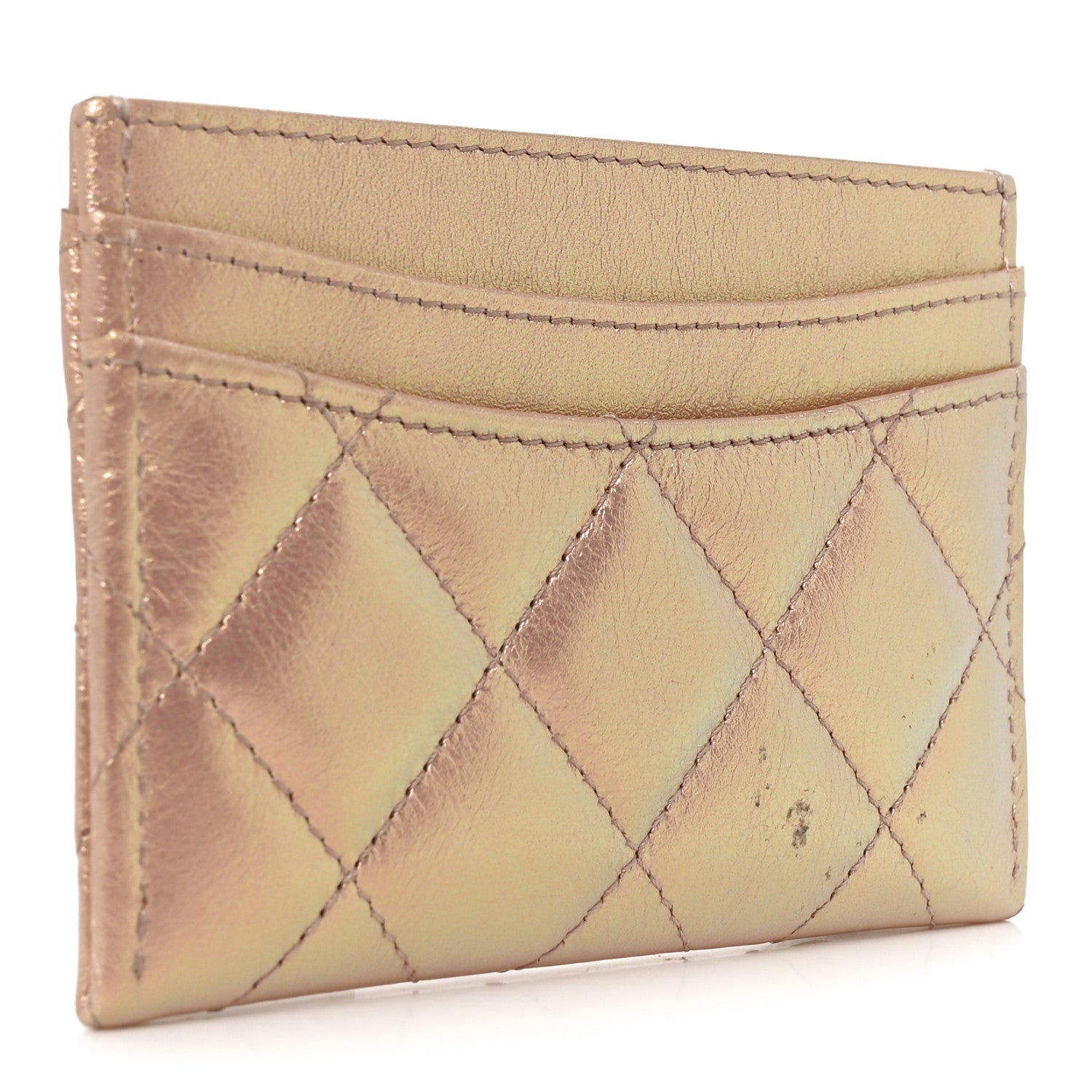 Chanel Iridescent Calfskin Quilted Card Holder Pink 3 of 8