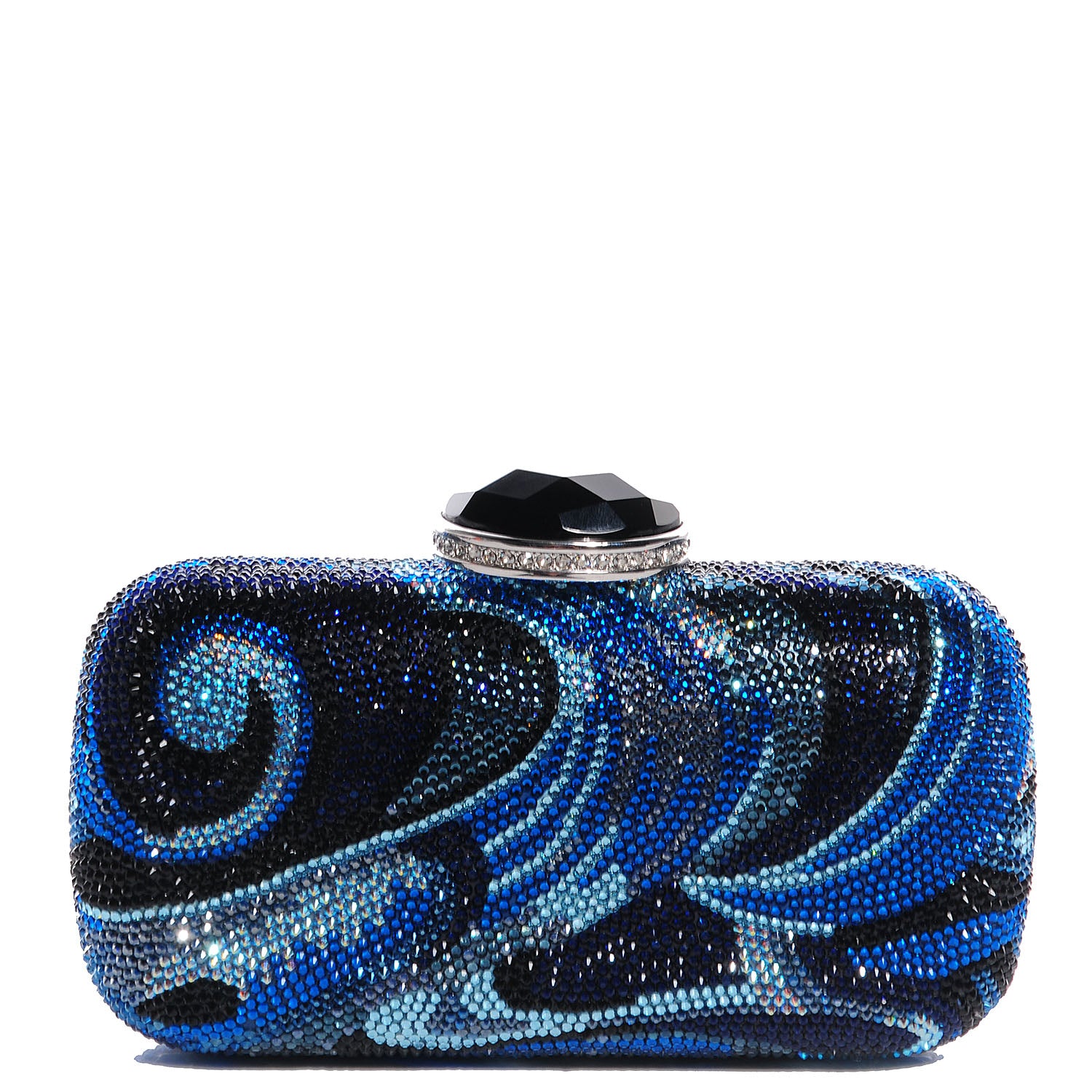 Judith Leiber Swarovski Crystal New Soap Dish Clutch Indigo 1 of 7