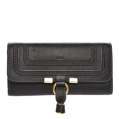 Chloe Calfskin Marcie Continental Flap Wallet Black 1 of 8