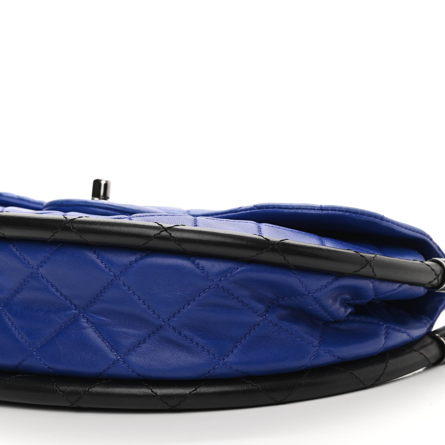 Chanel Quilted Lambskin Small Hula Hoop Flap Dark Blue 13 of 13