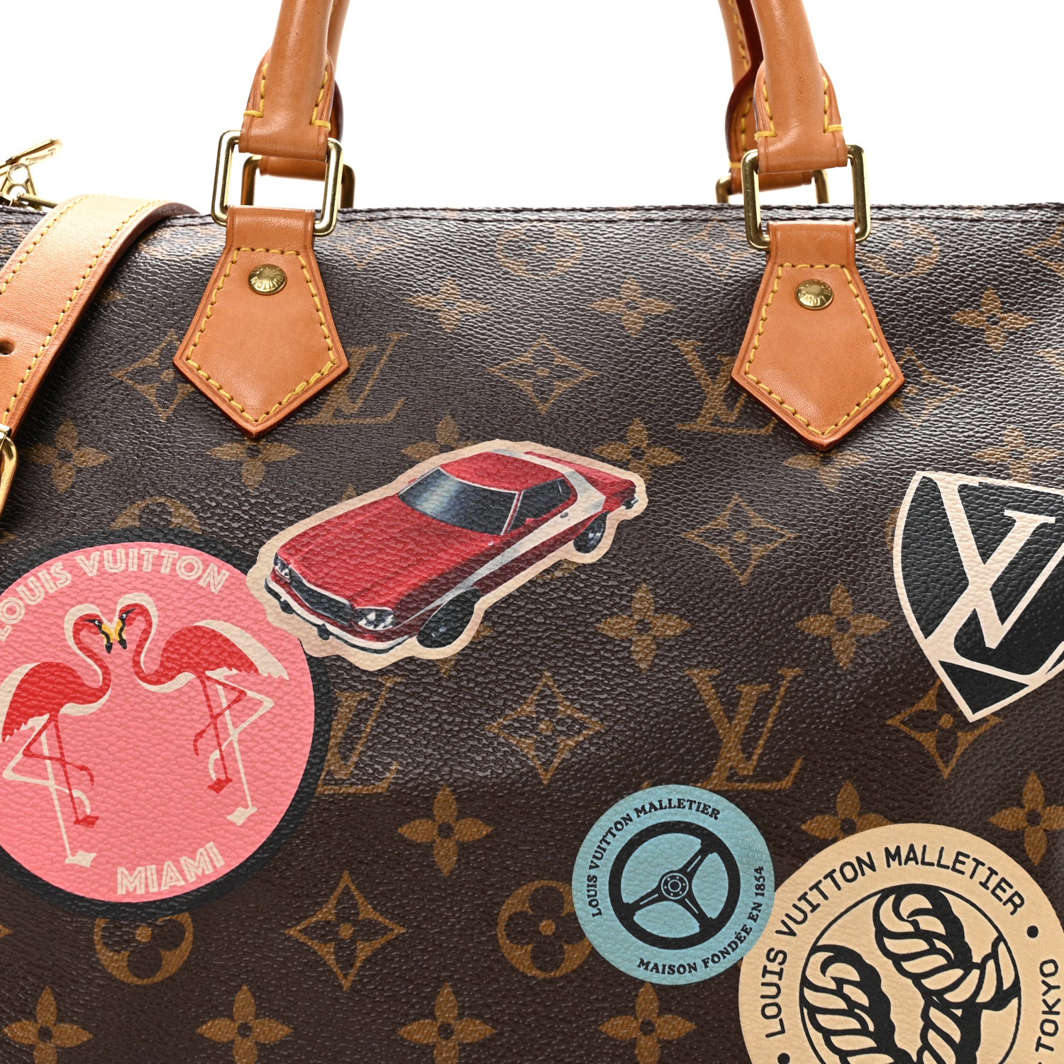 Louis Vuitton Monogram World Tour Speedy Bandouliere 30 8 of 15