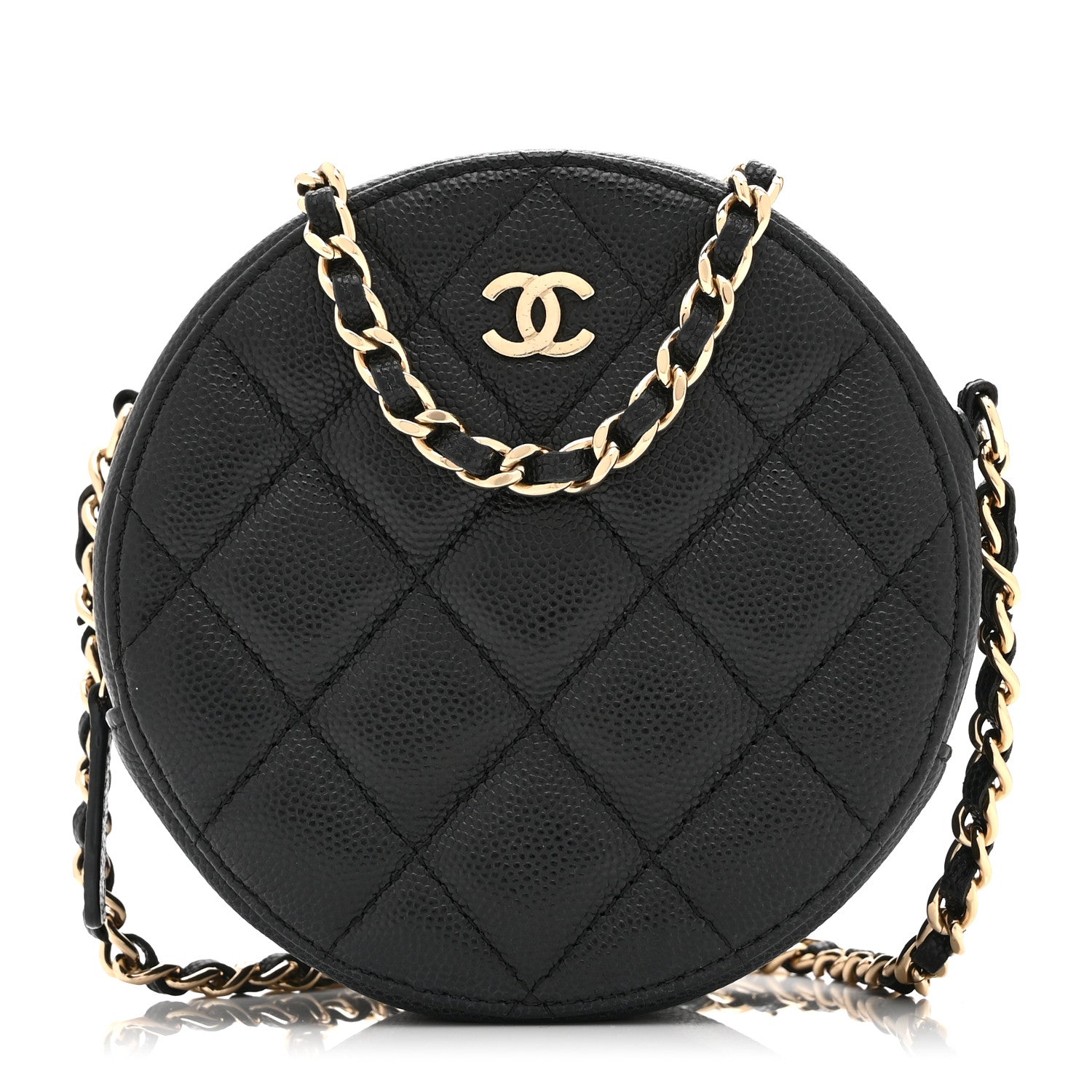 Chanel Caviar Quilted Round Clutch With Chain Black 1 of 10