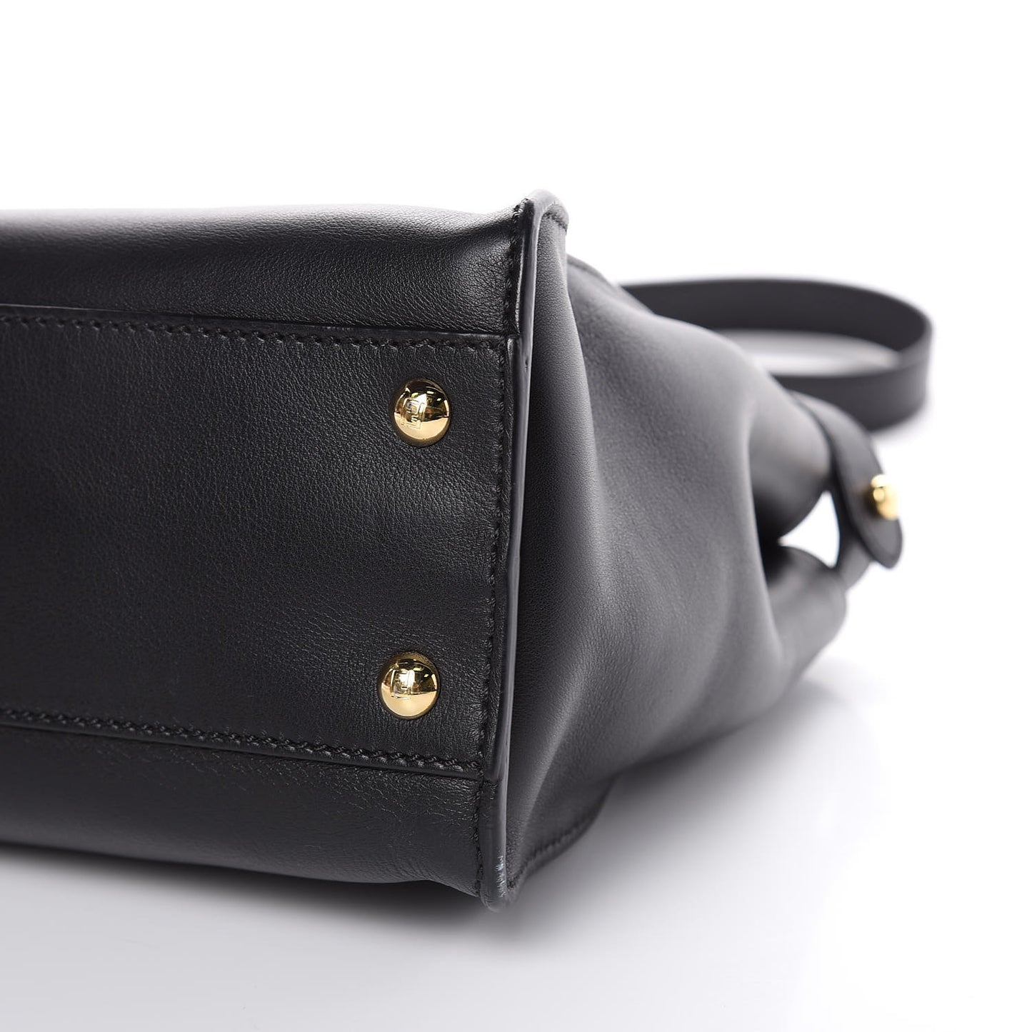 Vitello Seta Shiny Nappa Medium Peekaboo Iconic Satchel Black