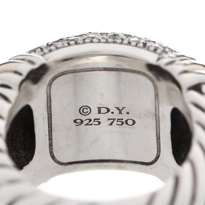 David Yurman Sterling Silver 18K Yellow Gold Diamond Metro Cable Ring 52 6 5 of 5