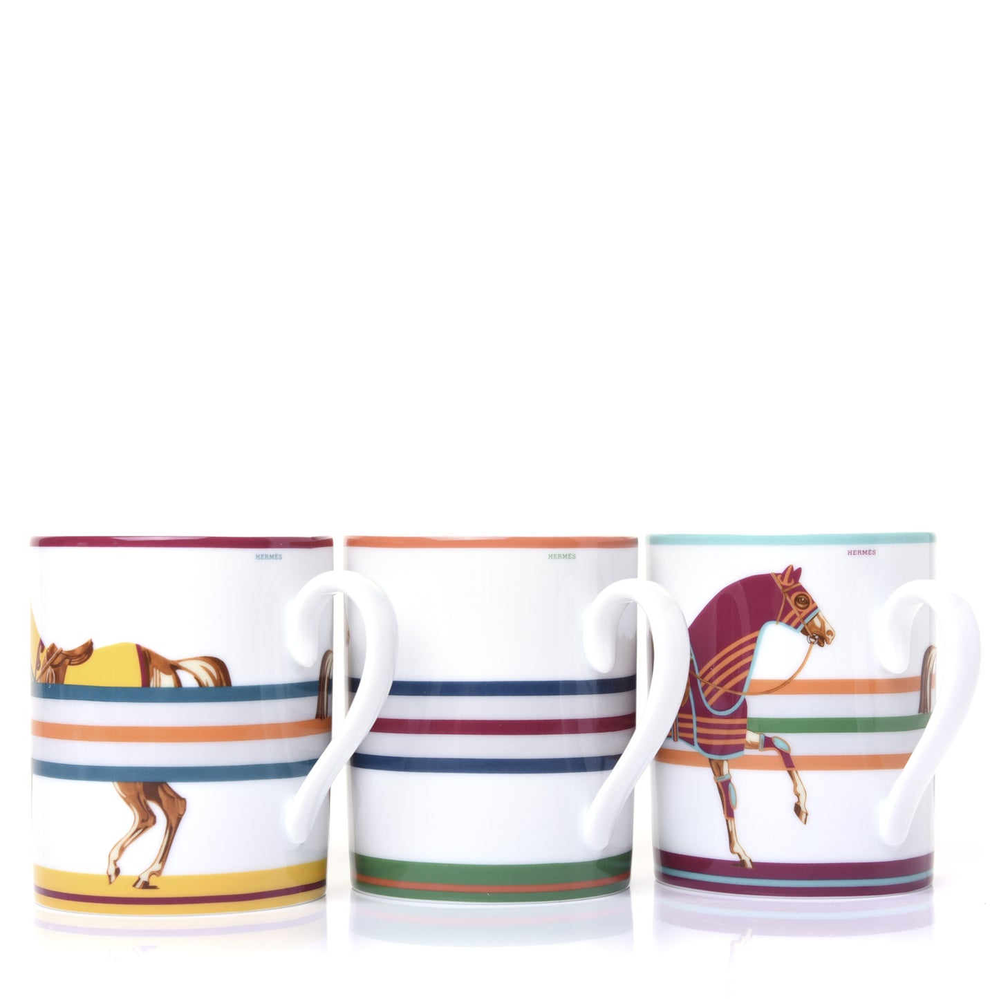 Porcelain Cheval A La Couverture Mug Set of 3