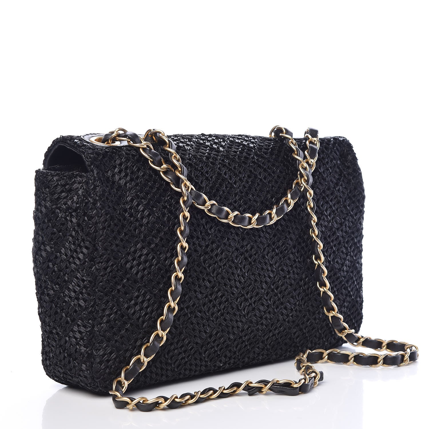Chanel Woven Nylon Medium Single Flap Black 3 of 11