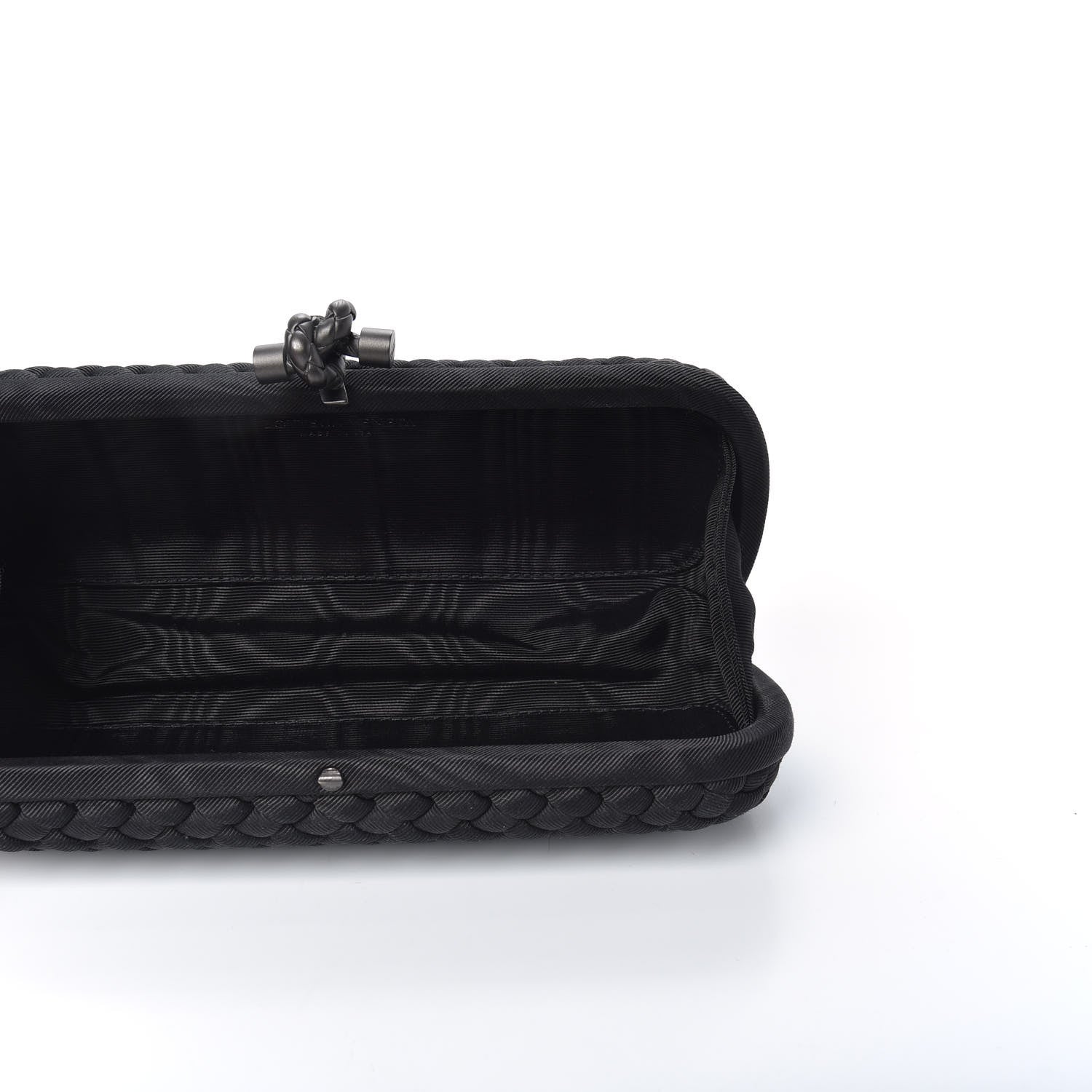 Bottega Veneta Silk Faille Intrecciato Knot Clutch Black 5 of 8