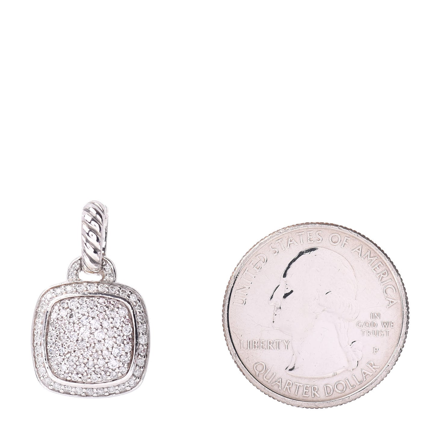 Sterling Silver Diamond 11mm Albion Enhancer Pendant