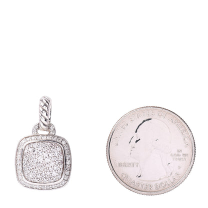David Yurman Sterling Silver Diamond 11mm Albion Enhancer Pendant 2 of 3