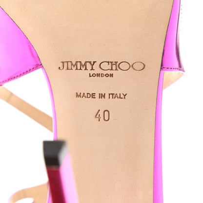 Jimmy Choo Patent Lang Sandals 40 Jazberry 6 of 10