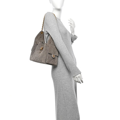 Chanel Suede Quilted Small Chanel 25 Handbag Dark Grey 2 of 10