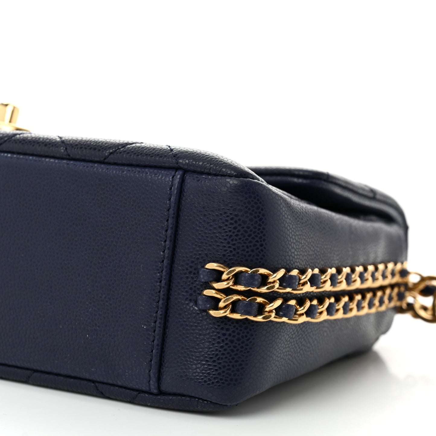 Caviar Quilted Small CC You Flap Navy
