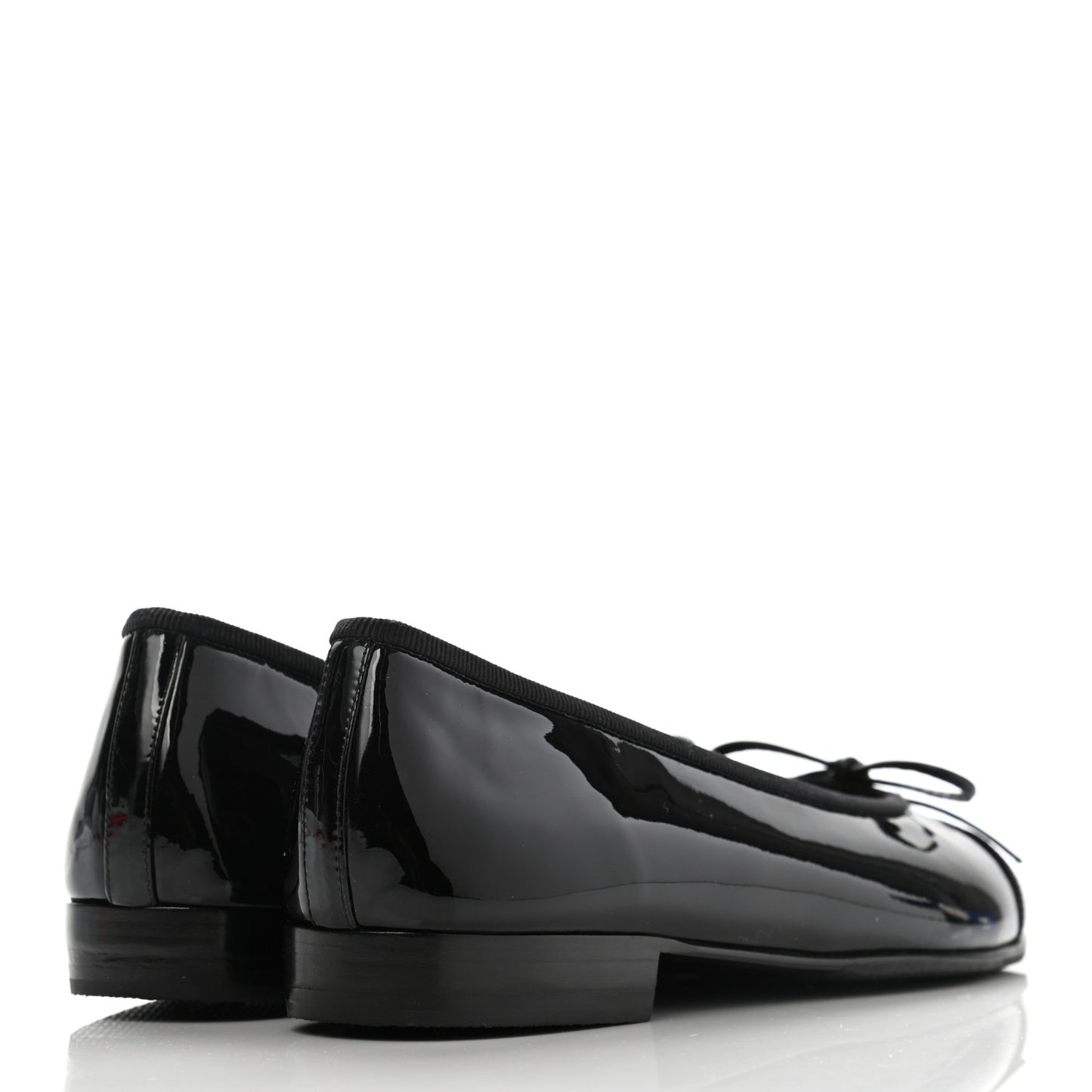 Patent Cap Toe Ballerina Flats 36.5 Black