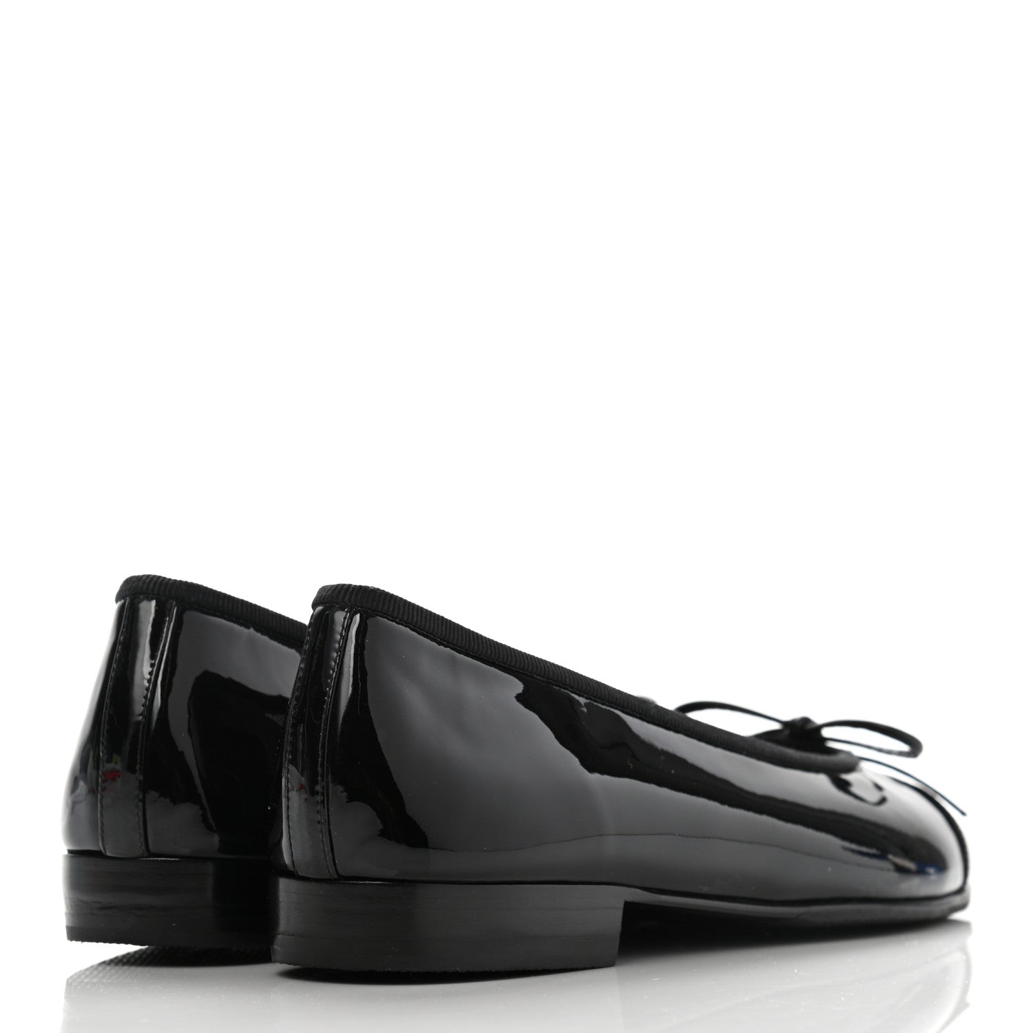 Chanel Patent Cap Toe Ballerina Flats 36.5 Black 4 of 9