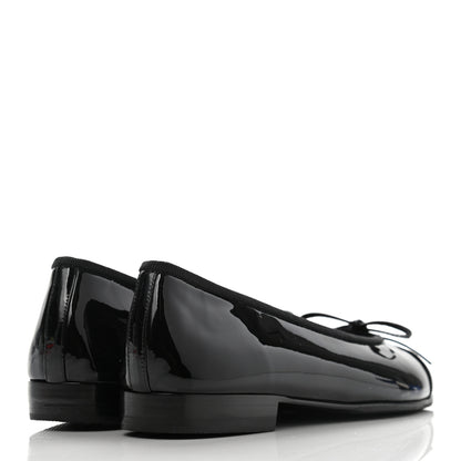 Chanel Patent Cap Toe Ballerina Flats 36.5 Black 4 of 9
