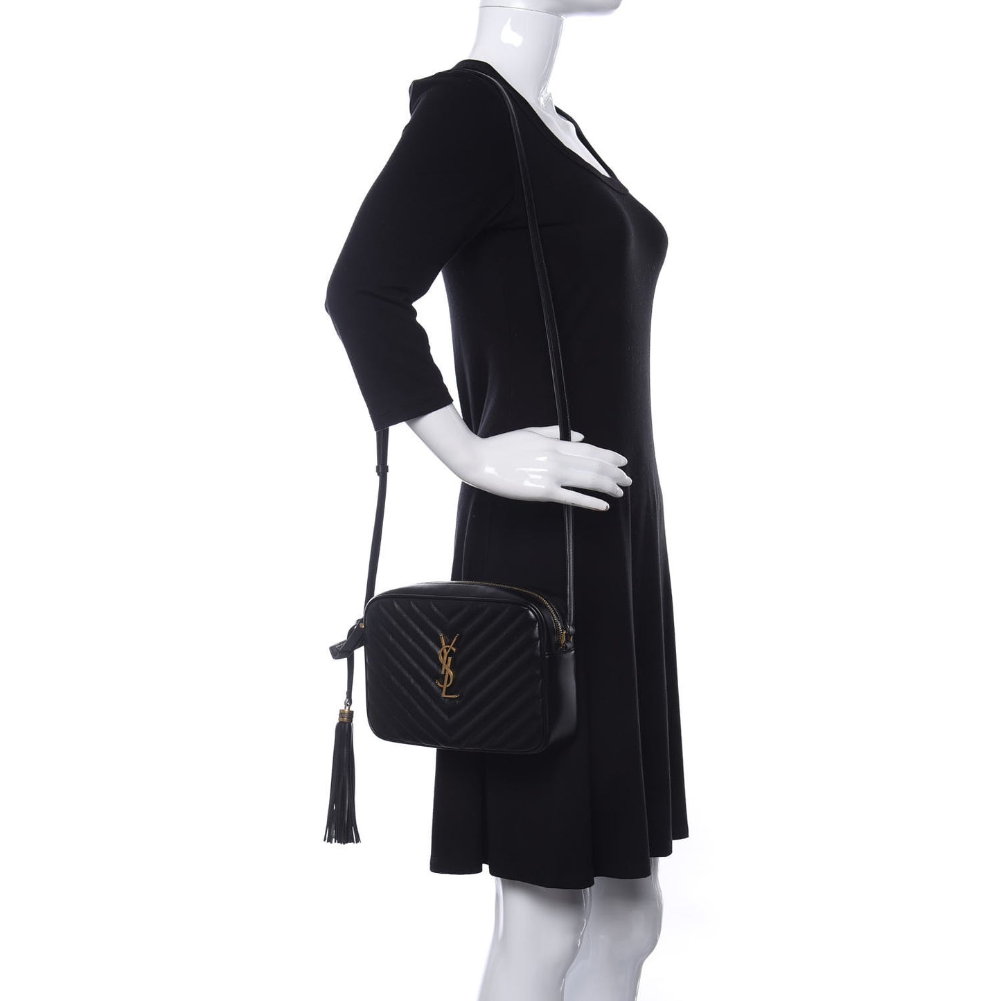 Calfskin Matelasse Monogram Lou Camera Bag Black