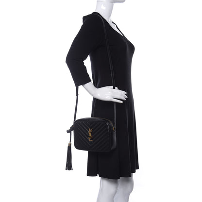 Saint Laurent Calfskin Matelasse Monogram Lou Camera Bag Black 2 of 10