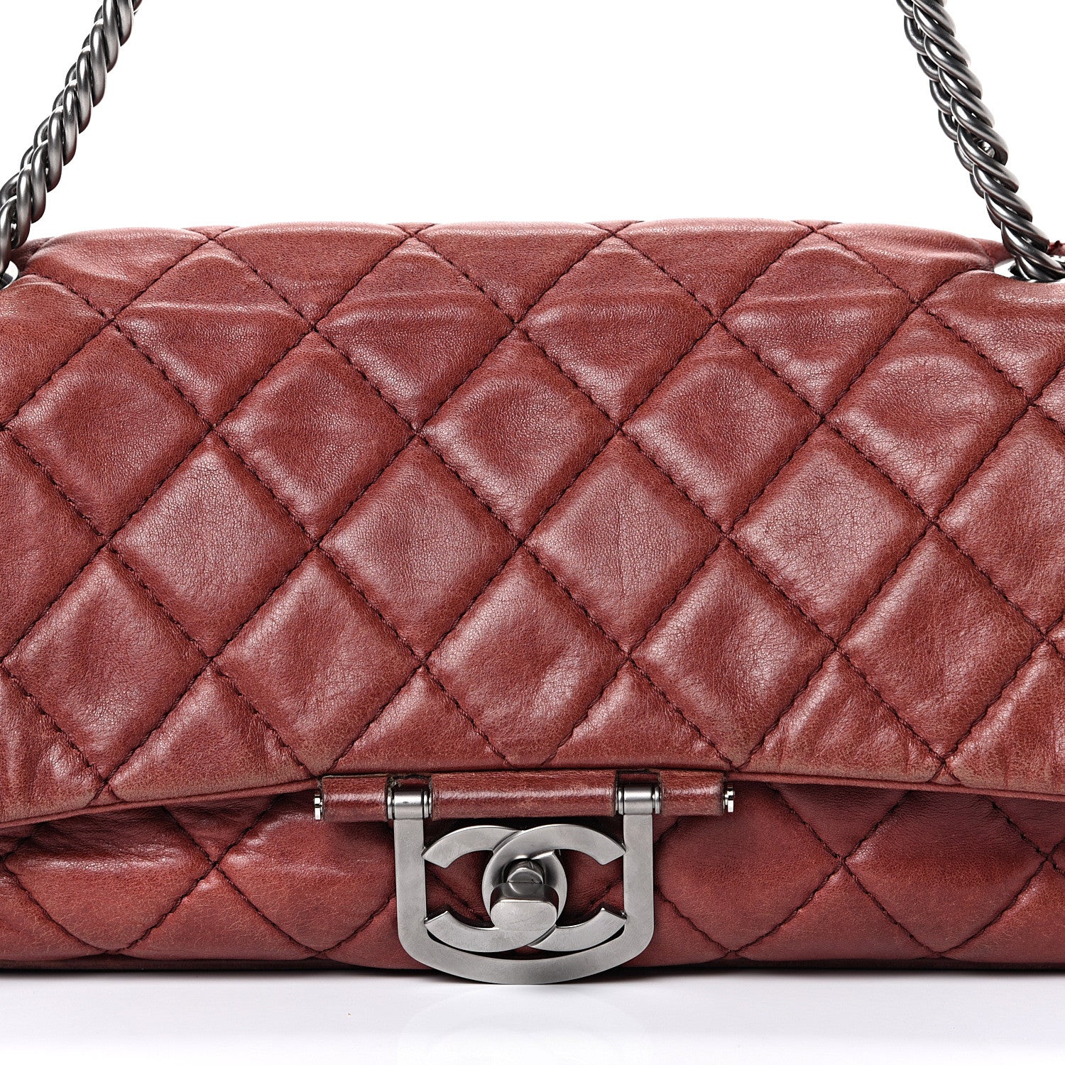 Chanel Lambskin Quilted Medium Icons Secret Label Flap Red 7 of 14