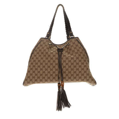 Gucci Monogram Peggy Braided Tote Dark Brown 1 of 6