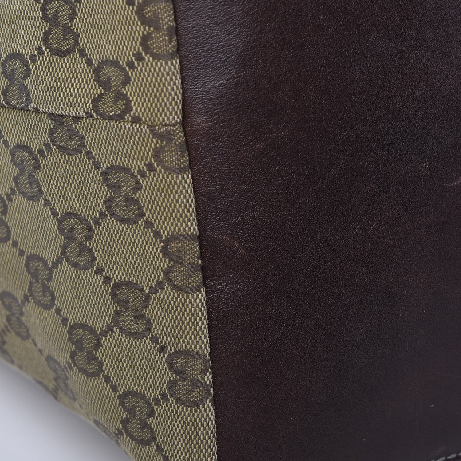 Gucci GG Monogram Large Web Handle Bucket Tote Brown 9 of 12