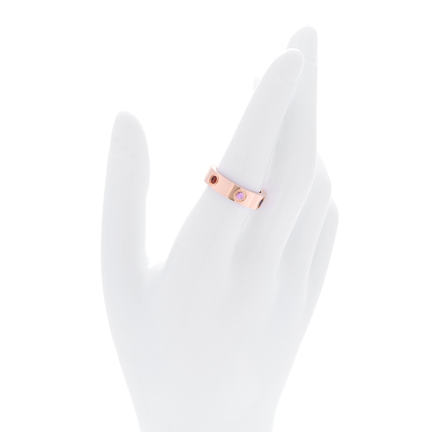 Cartier 18K Pink Gold Sapphire Garnet Amethyst 5.5mm LOVE Ring 54 7 2 of 5